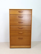 Mid Century Austinsuite Teak 6 Drawer Tallboy Chest of Drawers